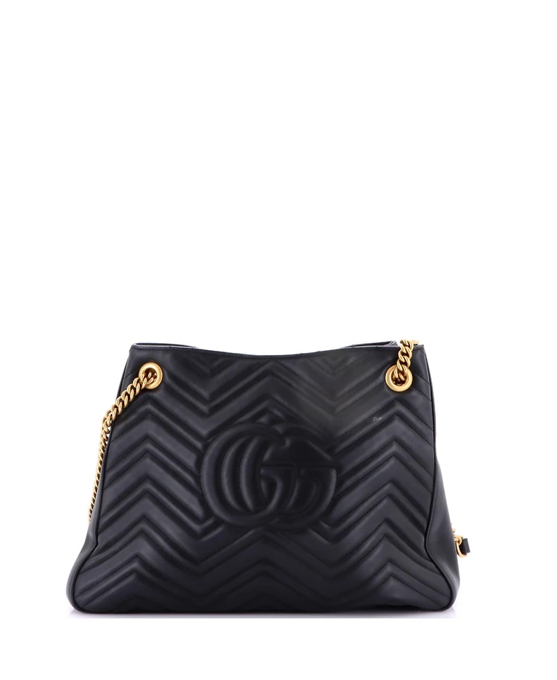 Pre-Owned Gucci Gg Marmont Chain Shoulder Bag Matelasse Leather