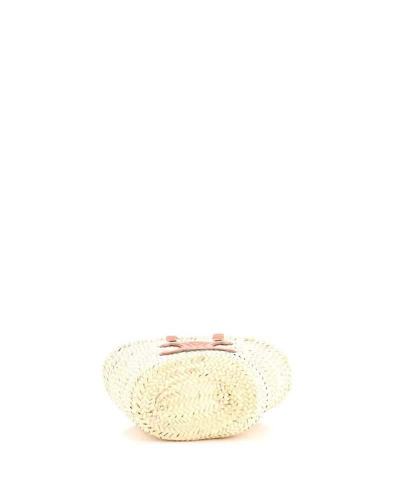 Pre-Owned Celine Teen Triomphe Basket Shoulder Bag Raffia with Leather