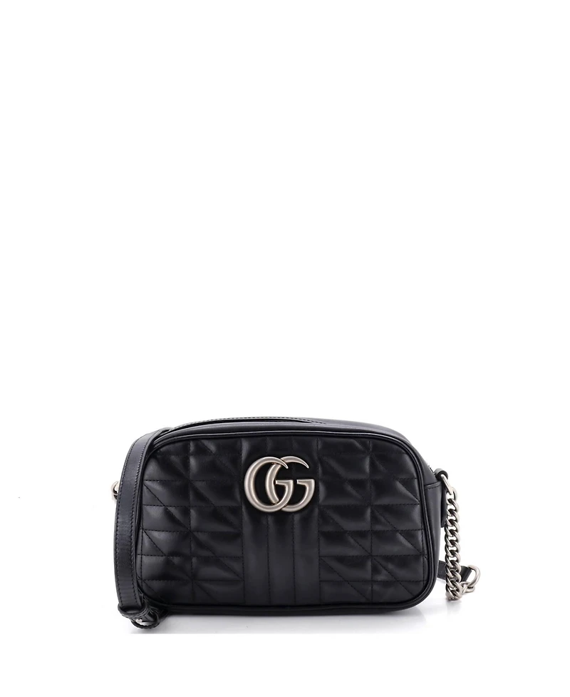 Pre-Owned Gucci Small Gg Marmont Shoulder Bag Mixed Matelasse Leather