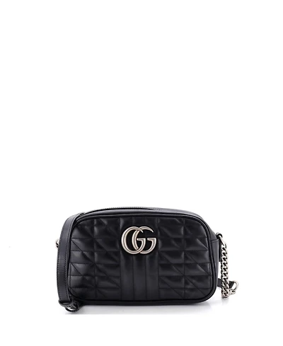 Pre-Owned Gucci Small Gg Marmont Shoulder Bag Mixed Matelasse Leather