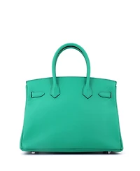 Pre-Owned Hermes Birkin 30 Handbag Green Epsom with Palladium Hardware