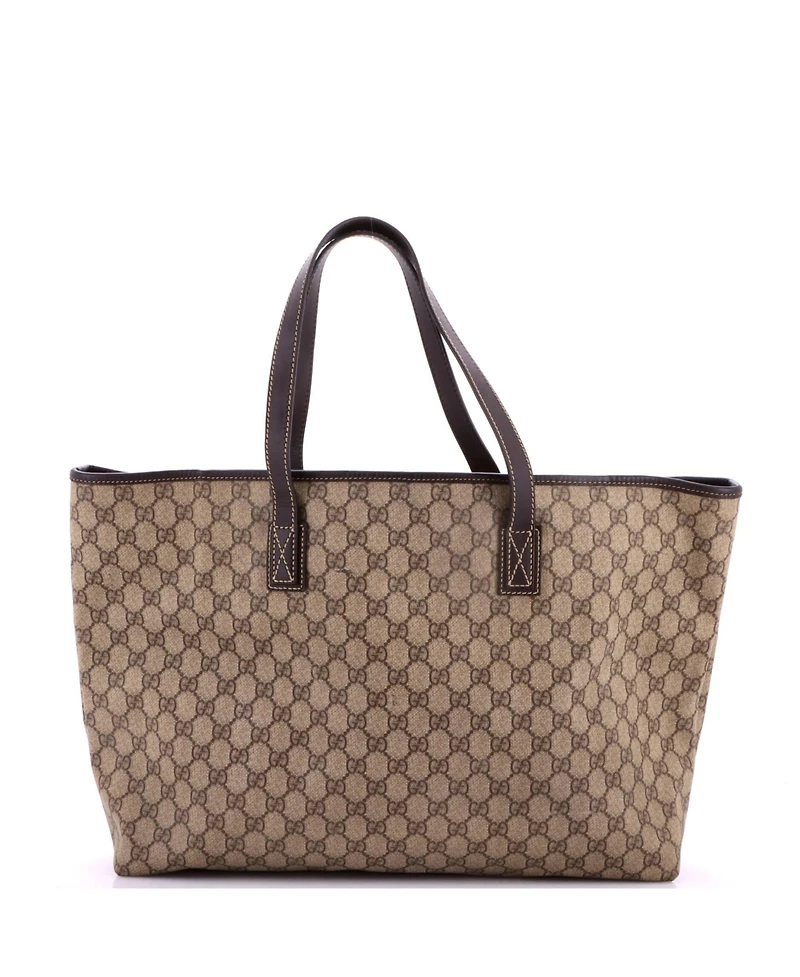 Pre-Owned Gucci Large Plus Tote Gg Coated Canvas with Leather