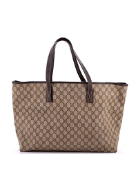 Pre-Owned Gucci Large Plus Tote Gg Coated Canvas with Leather