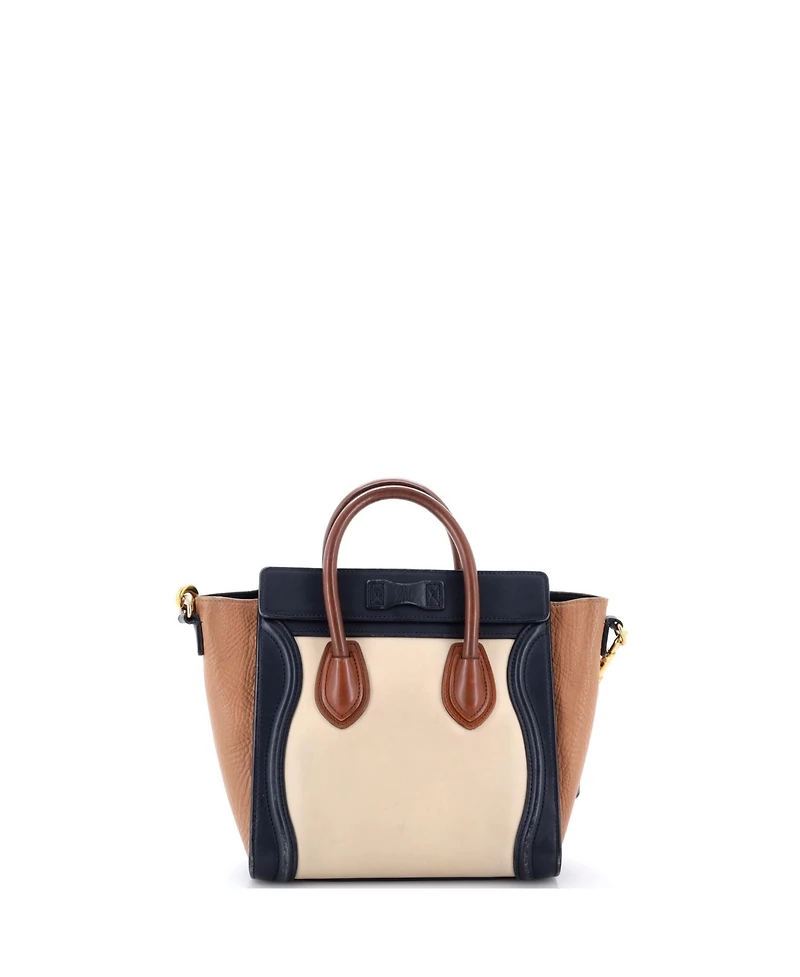 Pre-Owned Celine Nano Tricolor Luggage Bag Leather