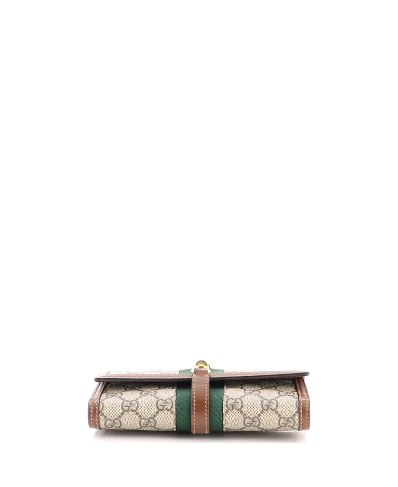Pre-Owned Gucci Jackie 1961 Continental Chain Wallet Gg Coated Canvas