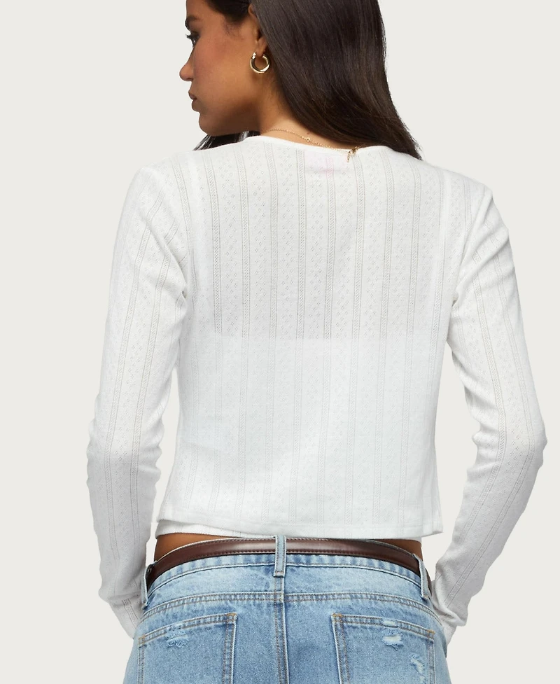 Edikted Women's Adie Pointelle Cardigan