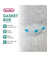 Sterilite 37 Qt Clear Plastic Home Storage Tote Bin with Secure Lids, (16 Pack)