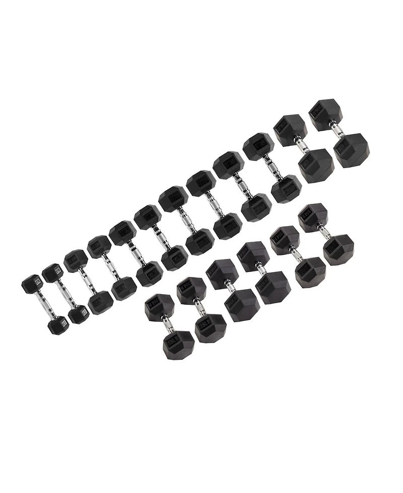 Signature Fitness Hex Dumbbells Strength Training Workout Equipment Set, 450 lbs