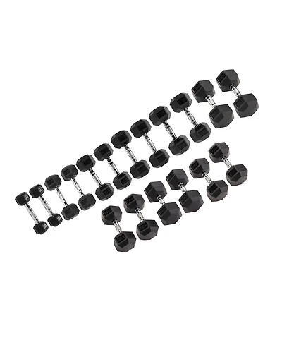 Signature Fitness Hex Dumbbells Strength Training Workout Equipment Set, 450 lbs