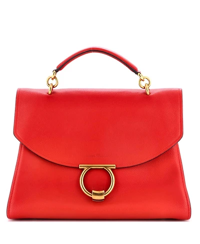 Pre-Owned Salvatore Ferragamo Large Margot Satchel Leather