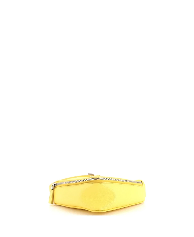 Pre-Owned Prada Triangle Logo Zip Around Shoulder Bag Saffiano Leather