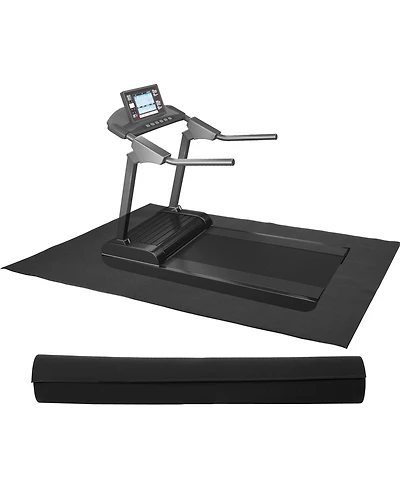 Fitvids High-Density Home Gym Equipment Mat, 1/4-Inch Nonslip Pvc Floor Protector for Treadmills, Exercise Bikes, and Fitness Equipment, 4' x 8'