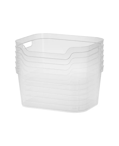 Sterilite 7 x 11 x 14.25 Inch Open Storage Bin w/ Carry Handles, Clear (6 Pack)