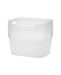 Sterilite 7 x 11 x 14.25 Inch Open Storage Bin w/ Carry Handles, Clear (6 Pack)