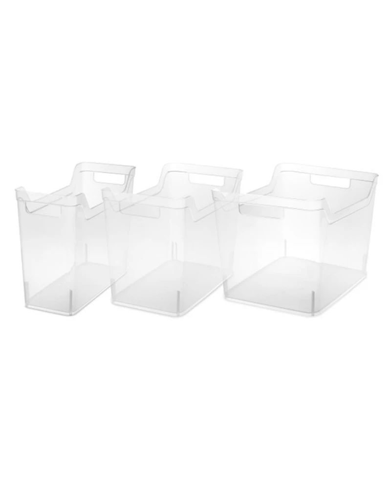 Sterilite Wide Shelf Home Office Storage Organizing Plastic Bin, 6 Pack, Clear