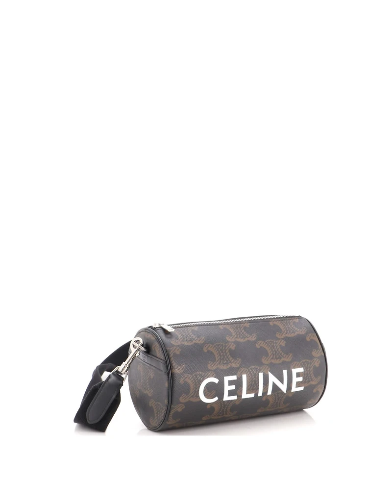 Pre-Owned Celine Logo Cylinder Bag Triomphe Coated Canva