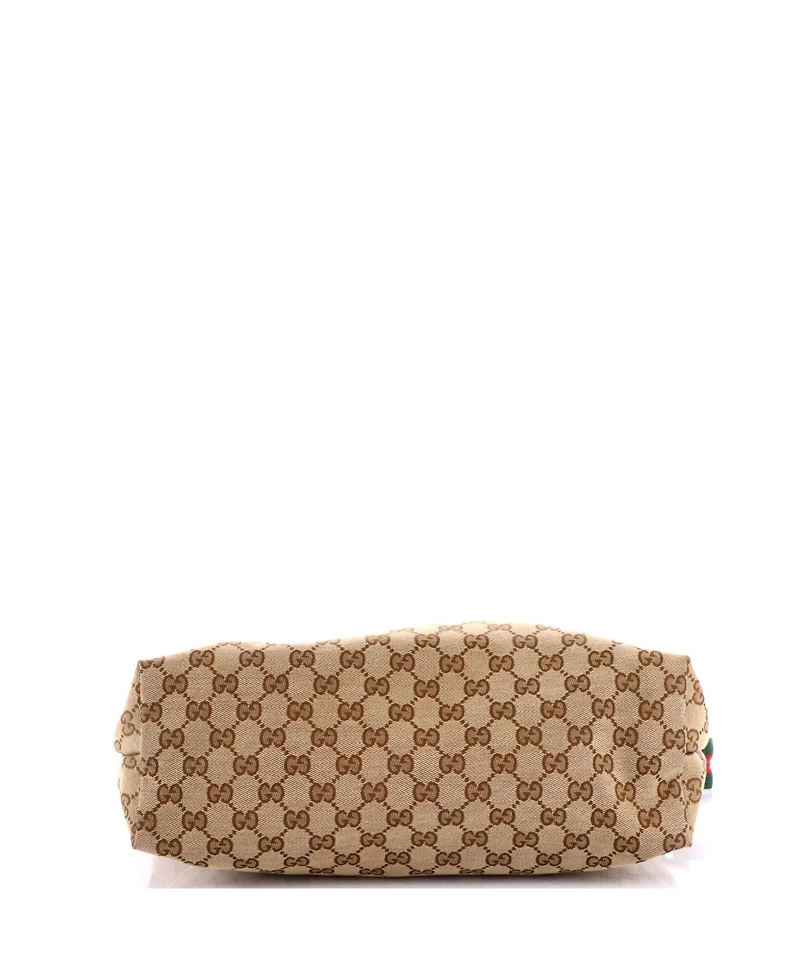 Pre-Owned Gucci Medium Front Pocket Web Messenger Gg Canvas