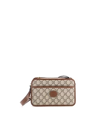 Pre-Owned Gucci Mini Interlocking G Patch Camera Bag Gg Coated Canvas