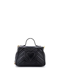 Pre-Owned Gucci Small Gg Marmont Top Handle Flap Bag Matelasse Leather