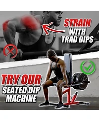 Syedee Seated Dip Machine with Max 400lbs Plate Loaded, Adjustable Tricep Press with Cable Bar for Biceps Chest Training
