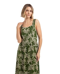 Weird Fish Women's Tatum Printed Square Neck Midi Dress