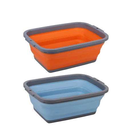 Piscifun 2 Pack Collapsible Sink Foldable Dish Tub Portable Washing Basin For Camping Home