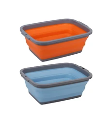 Piscifun 2 Pack Collapsible Sink Foldable Dish Tub Portable Washing Basin For Camping Home