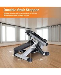 Sevorley Mini Stepper Exercise Machine with Resistance Bands, Steel Stair Stepper with Lcd Monitor for Home Workout
