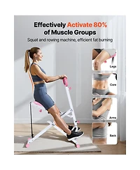 Sugift Foldable Deep Squat Machine with Three Resistance Bands and Adjustable Seat