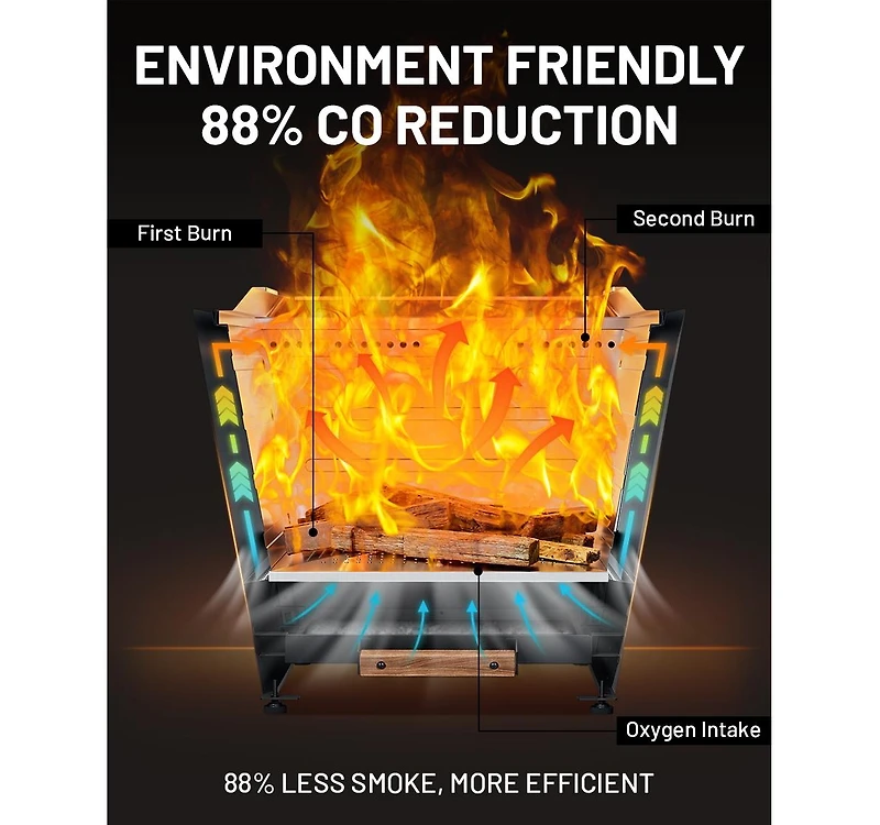 Decksplore Smokeless Fire Pit Portable Outdoor Firepits Pellet Fire Pits for Outside Wood Burning