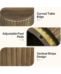 Tribesigns Fluted Round Side Table, Small Bedside Table for Sofa, for Small Spaces, Living Room, Bedroom