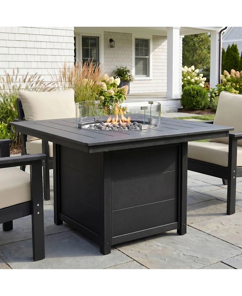 WestinTrends Modern Outdoor Patio Propane 42" Square Fire Pit Table