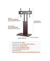 Sugift Height Adjustable Universal Tv Stand for 32 to 70 Inch Screens with Built-In Power Strip and Casters