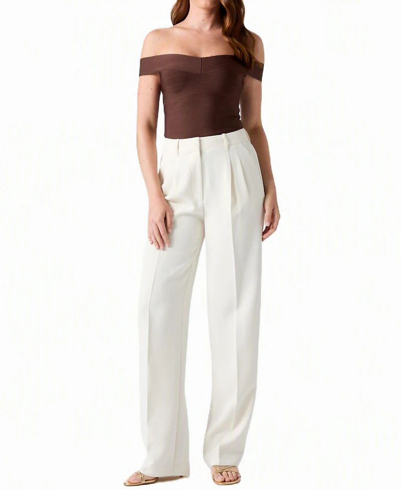 Guess Women's Theoline Perfect Pant Wide-Leg High-Rise Pants