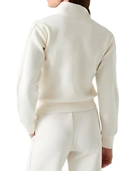 Guess Women's Calista 4G Full Zip Scuba Knit Mock Neck Sweatshirt