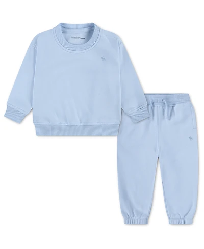 abercrombie kids Baby Boys' and Girls' Essential Crewneck Top Pants, 2-Piece Set