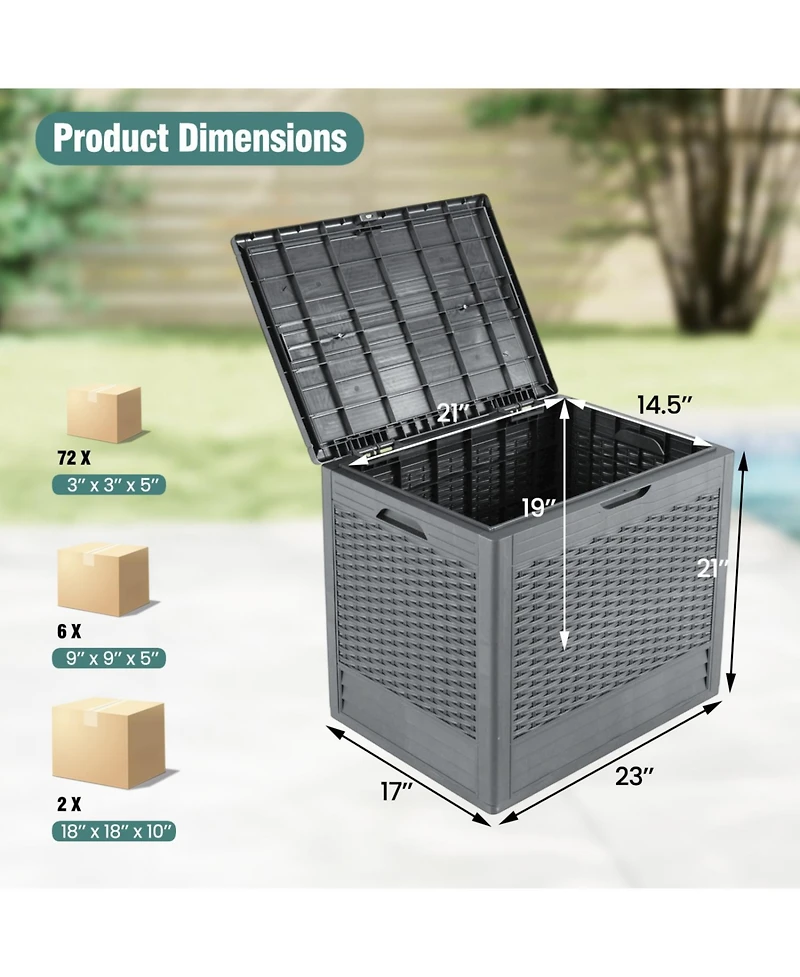 Mecale 25-Gallon Rattan-Look Deck Box for Package Drops and Patio Gear
