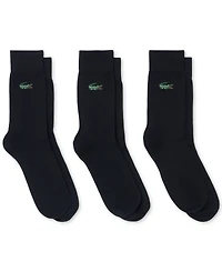 Lacoste Men's & Women's Ribbed-Cuff Crew Socks, 3-Pack