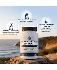 Left Coast Performance Homocysteine Support Capsules with Methylated B Complex Vitamins and Tmg, 60 Count
