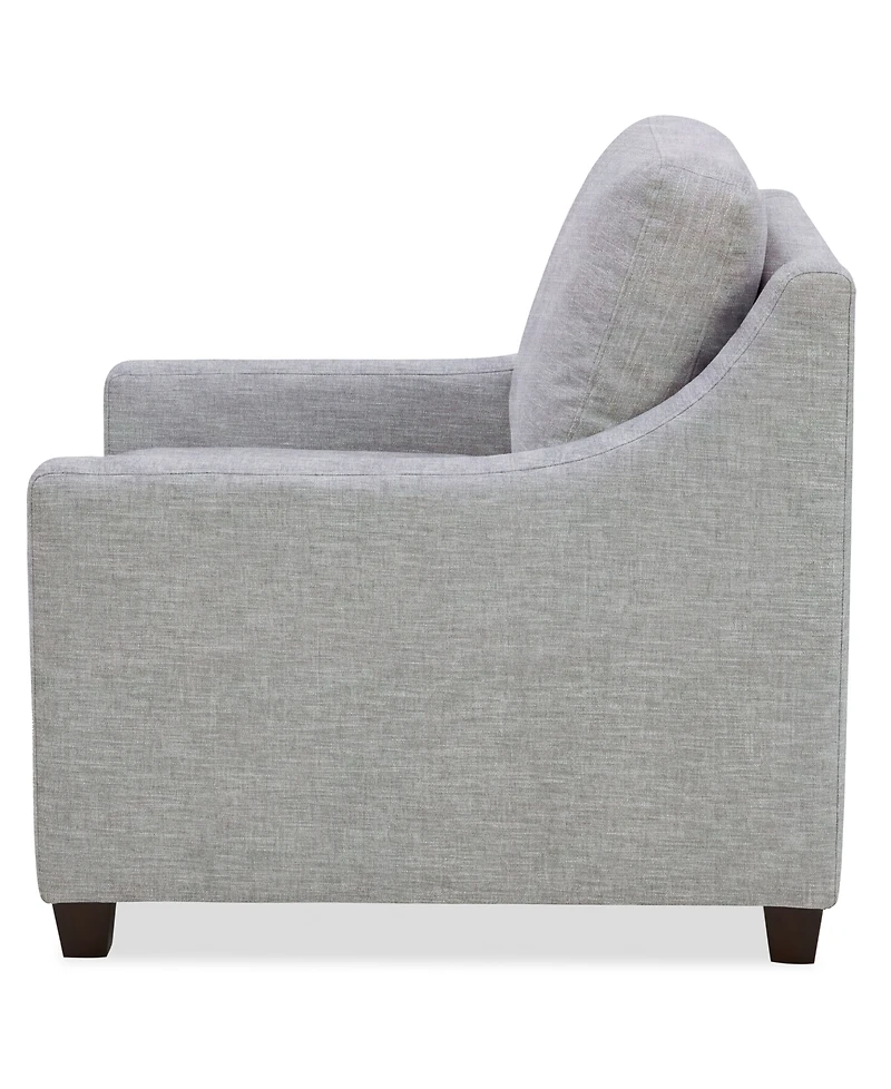 Lorrana Curved Armrests Fabric Reversible Back Cushion Chair, Macy's Exclusive