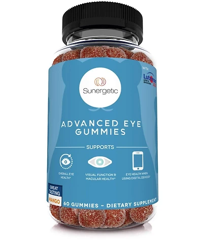 Sunergetic Eye Support Gummies with Lutein and Zeaxanthin Mango Flavor 60 Gummies