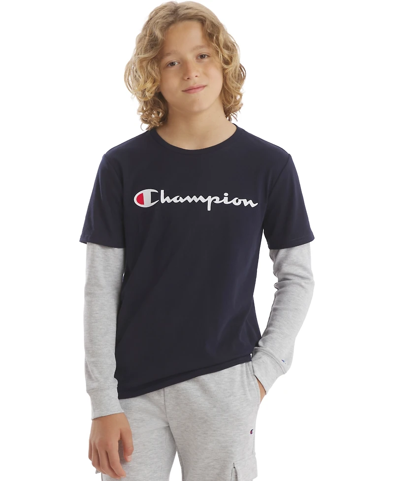 Champion Boys' 8-20 Hangdown Long-Sleeve T-Shirt
