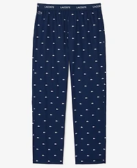 Lacoste Men's Cotton Crocodile Print Pajama Pants