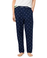 Lacoste Men's Cotton Crocodile Print Pajama Pants