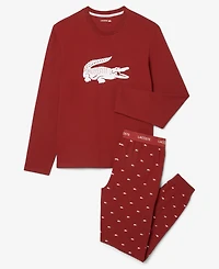 Lacoste Men's Crewneck Jersey Pajama, 2-Piece Set