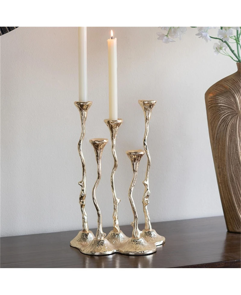 Yobtop 5-Light Cast Aluminum Taper Candle Holder for Home Decor