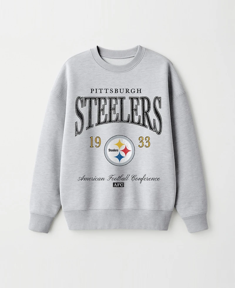 Gameday Couture Women's Ash Pittsburgh Steelers Instant Classic Oversized Premium Drop Shoulder Sweatshirt