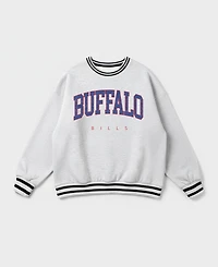 Gameday Couture Women's Buffalo Bills Oversized Easy Energy Ringer Stripe Sweatshirt