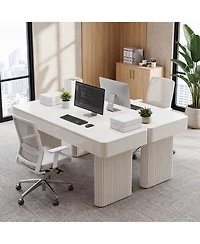Tribesigns Rectangle Wooden Computer Desk with 2 Drawers, Modern Desk