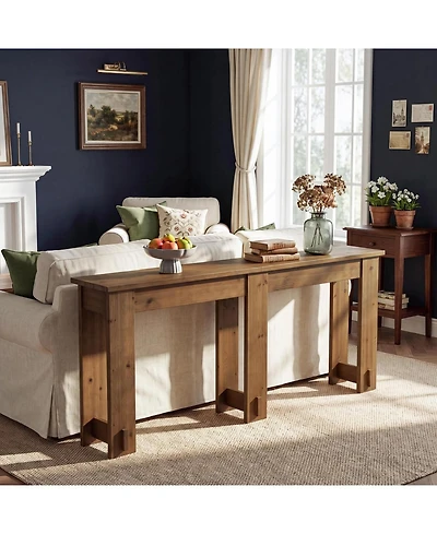 Tribesigns 78.7" Extra Long Console Table, Solid Wood Sofa Table